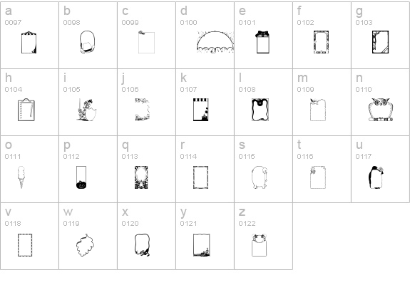 KiddyFrames lowercase a-z preview
