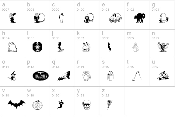 KiddyHalloween lowercase a-z preview