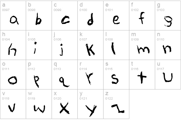 KidTYPE-CrayonA lowercase a-z preview