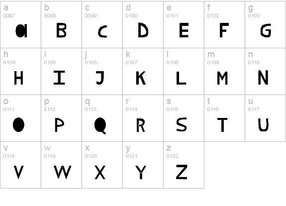 Kilimanjaro Four lowercase a-z preview