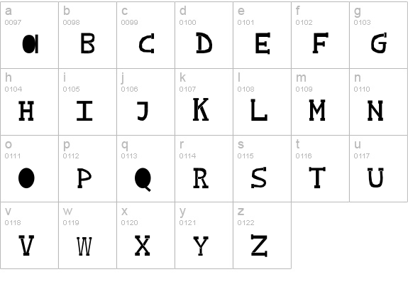 Kilimanjaro One lowercase a-z preview