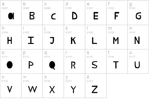 Kilimanjaro Three lowercase a-z preview