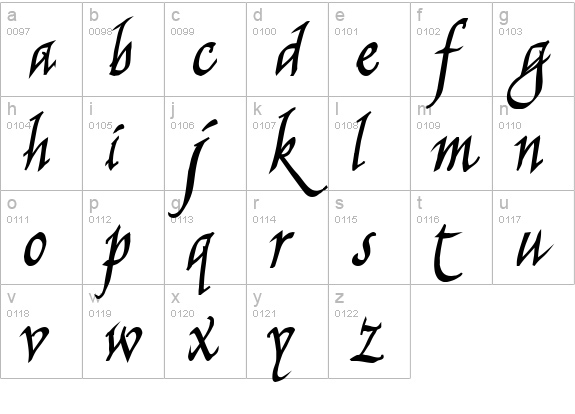 Killgraphy Bold lowercase a-z preview