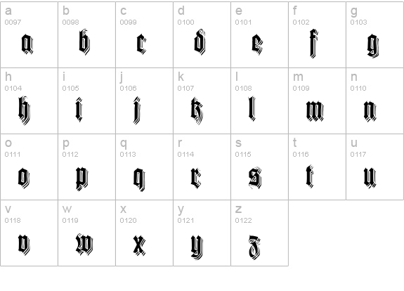 KilligrewStacatto lowercase a-z preview