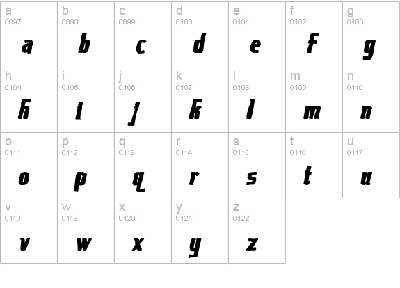 King Richard Ink lowercase a-z preview