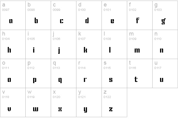 KING SANS STENCIL Regular lowercase a-z preview