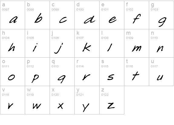 KingsHand Regular lowercase a-z preview
