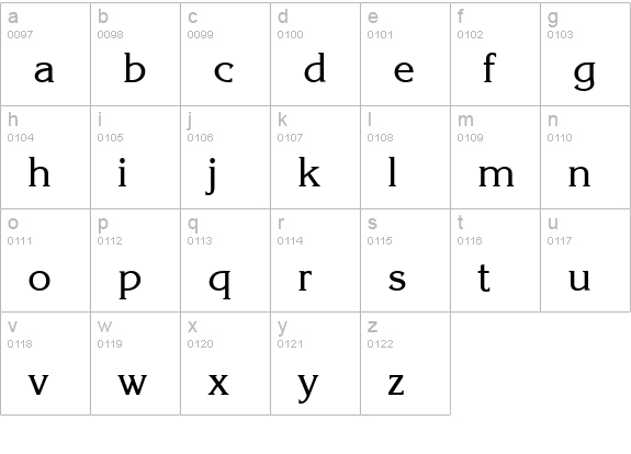 Kingston-Regular lowercase a-z preview