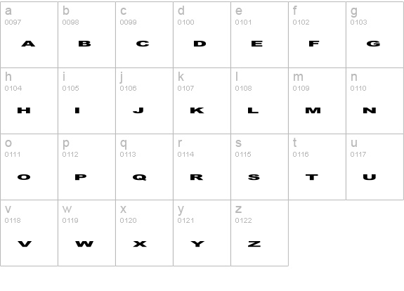KInifed lowercase a-z preview