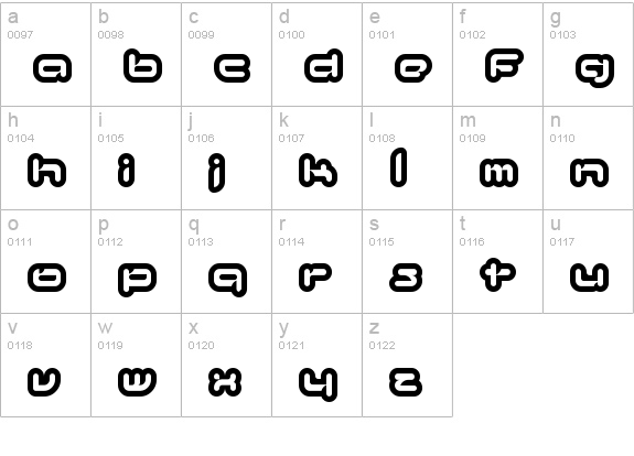 Kinkimono lowercase a-z preview