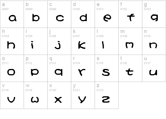 Kirby No Kira Kizzu BRK lowercase a-z preview