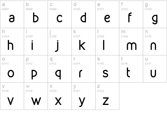 Kirvy Bold lowercase a-z preview