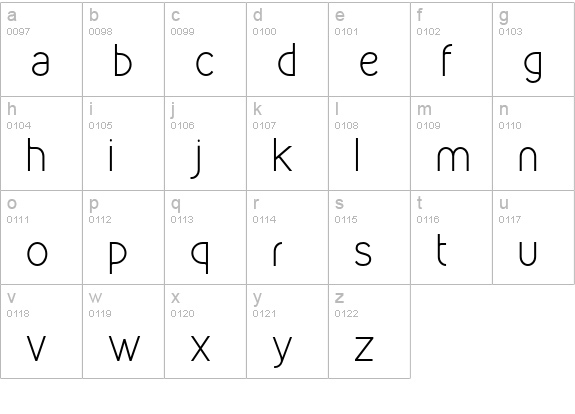Kirvy Light lowercase a-z preview