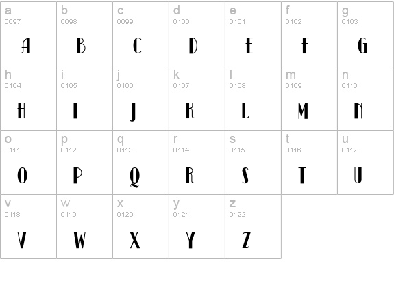 Kismet-Normal lowercase a-z preview