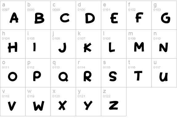 Kissy Hugs lowercase a-z preview