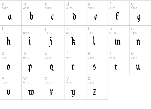 Kleinn lowercase a-z preview