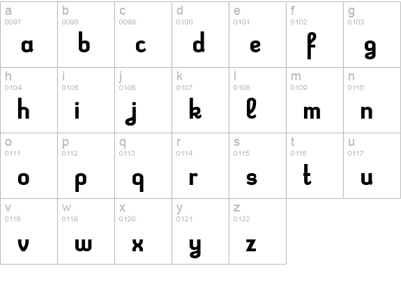 Kleptocracy Bold lowercase a-z preview