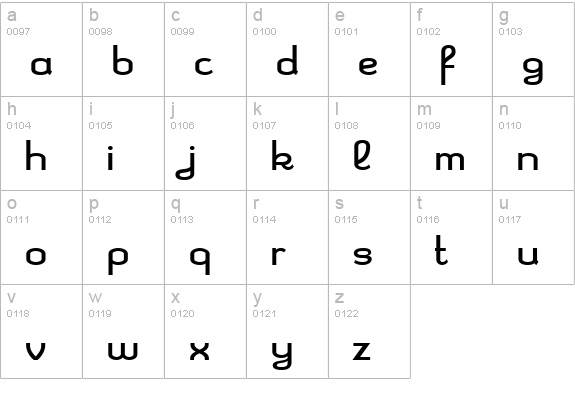 Kleptocracy Expanded lowercase a-z preview