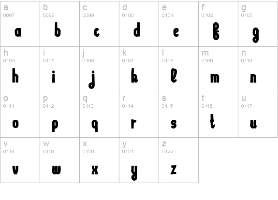 Kleptocracy Ink lowercase a-z preview
