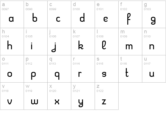 Kleptocracy Light lowercase a-z preview