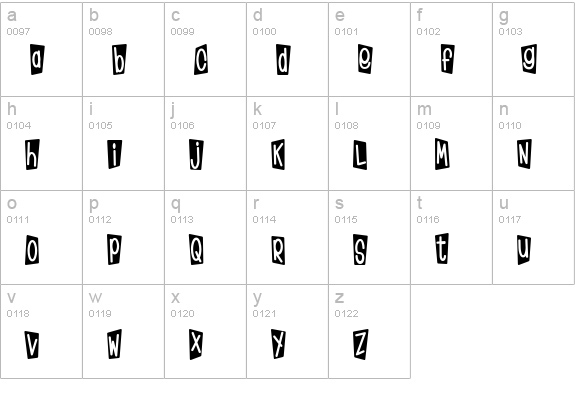 KlinkOMite lowercase a-z preview