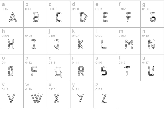KlipJoint lowercase a-z preview