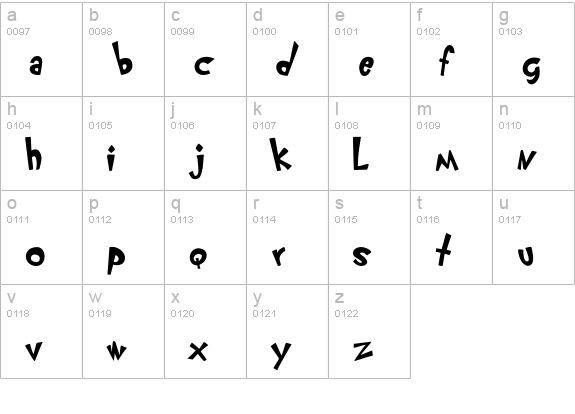 KlunderScript-Bold lowercase a-z preview