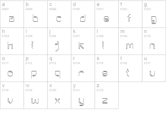 KneeonLight lowercase a-z preview