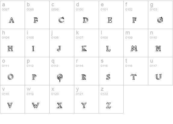 Knights Quest Callig lowercase a-z preview