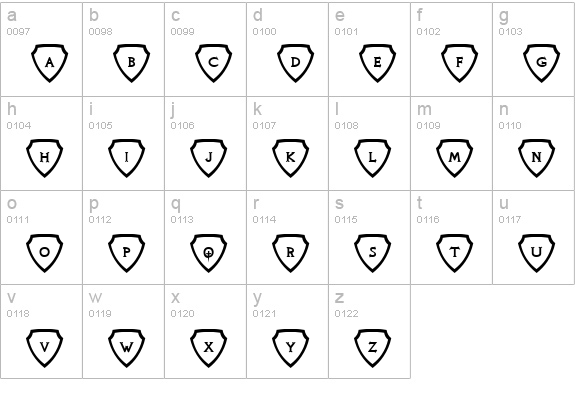 Knights Quest Shielded lowercase a-z preview