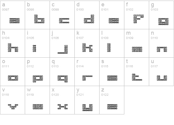 Knot BRK lowercase a-z preview
