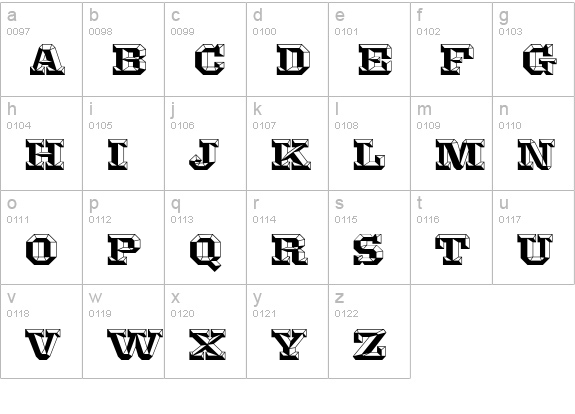 Knox Shaded lowercase a-z preview
