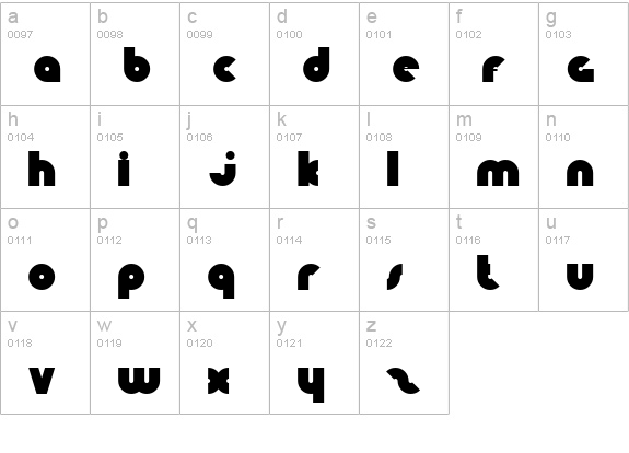 Knuckle Down lowercase a-z preview