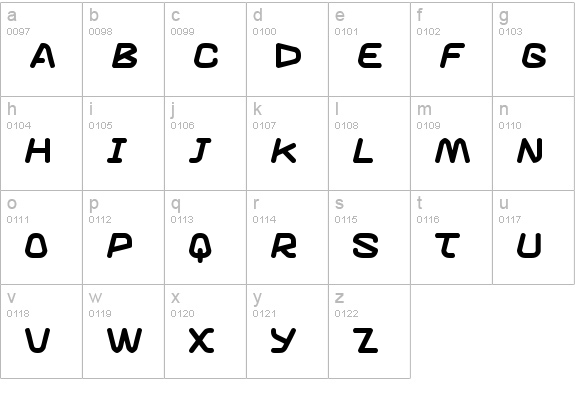 Knuckle sandwich lowercase a-z preview