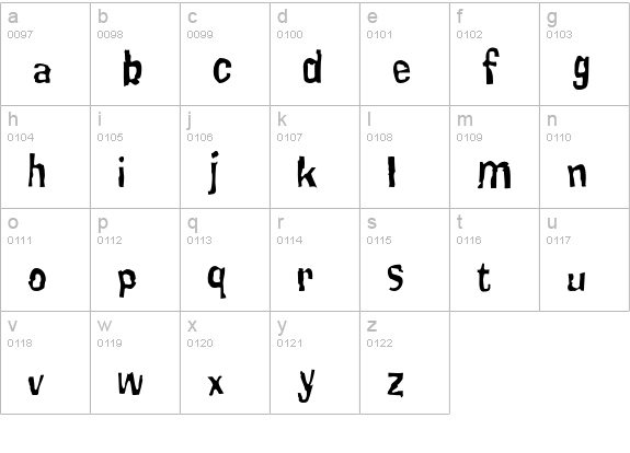Knucklehead lowercase a-z preview
