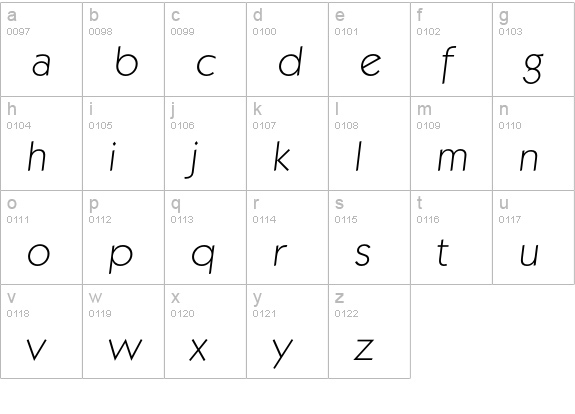 Koblenz-XlightIta lowercase a-z preview