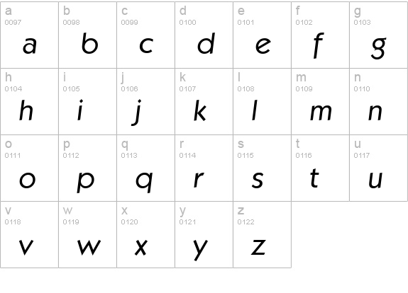 KoblenzSerial-Italic lowercase a-z preview