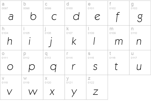 KoblenzSerial-Xlight-Italic lowercase a-z preview