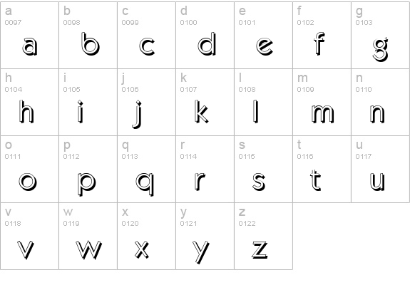 KoblenzShadow-Light-Regular lowercase a-z preview