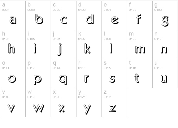 KoblenzShadow-Regular lowercase a-z preview