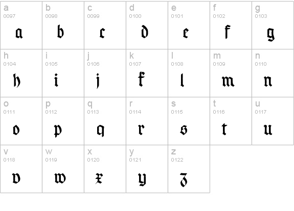 kochblack lowercase a-z preview