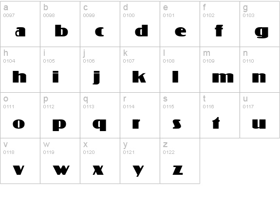 Kolossal Normal lowercase a-z preview