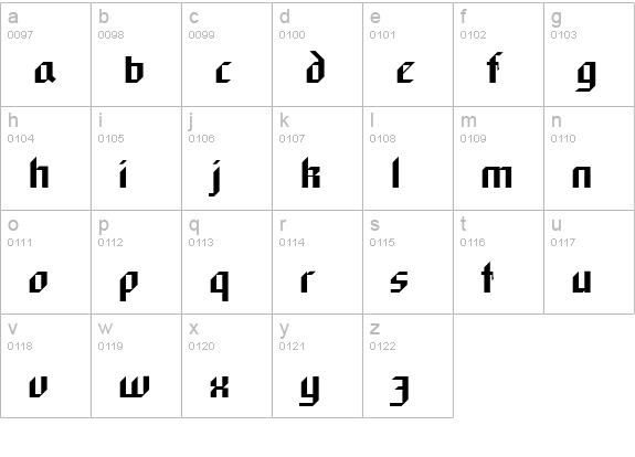 Kolumbus lowercase a-z preview