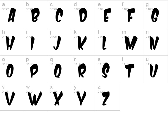 Komika Boogie lowercase a-z preview