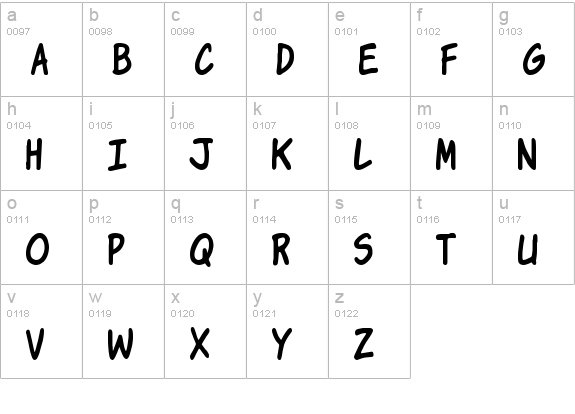 Komika Jam lowercase a-z preview