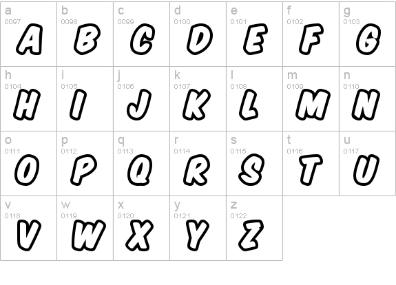 Komika Title - Brush lowercase a-z preview