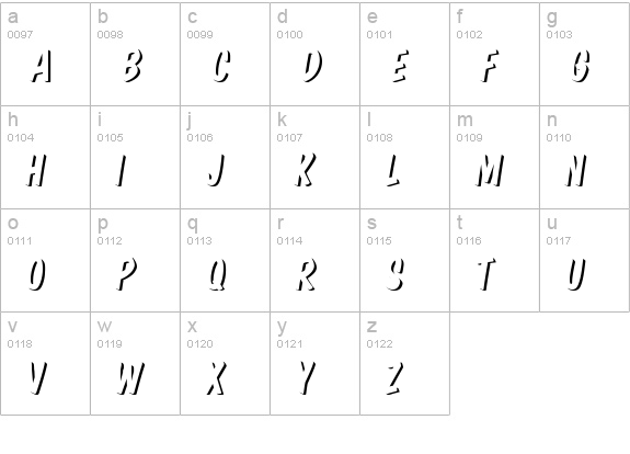 Komika Title - Emboss lowercase a-z preview