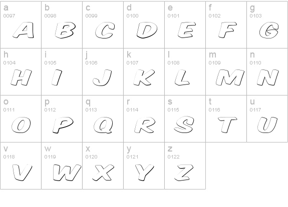 Komika Title - Ghost lowercase a-z preview