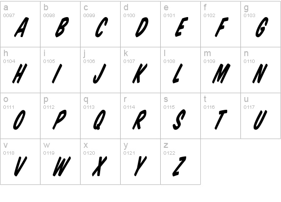 Komika Title - Tilt lowercase a-z preview