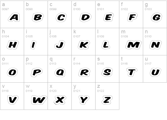 Komika Title - Wired lowercase a-z preview